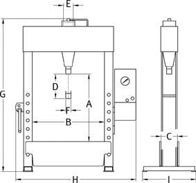 Werkstattpresse EP100D Druckkraft 100 t Elektro-Antrieb