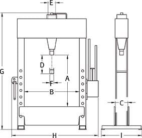 Werkstattpresse HP50 Druckkraft 50 t mit Handpumpe