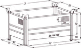 Stapelbehälter RAL 5010 B800xT500xH500 mm Nutzlast 0,5t Auflast 2,5t geschlossen