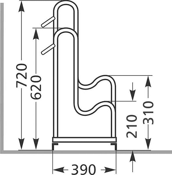 Fahrrad-Standparker einseitig, verzinkt L 1400 mm, 4 Plätze