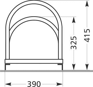 Fahrrad-Bogenparker einseitig, verzinkt L 1750 mm, 5 Plätze