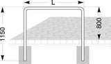 Fahrrad-Anlehnbügel Edelstahl, L 1000 mm zum Einbetonieren