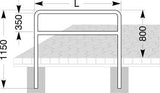 Fahrrad-Anlehnbügel Edelstahl, L 1000 mm zum Einbetonieren mit Querholm