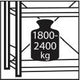 Großfachregal Multipal S B2225xT800xH2200 mm Grundfeld 3 Böden Fachlast 1900kg