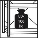 Steckregal Meta-Compact B750xT300xH2200 mm Grundfeld 6 Böden RAL 7035 54 Ordner je Regalfeld