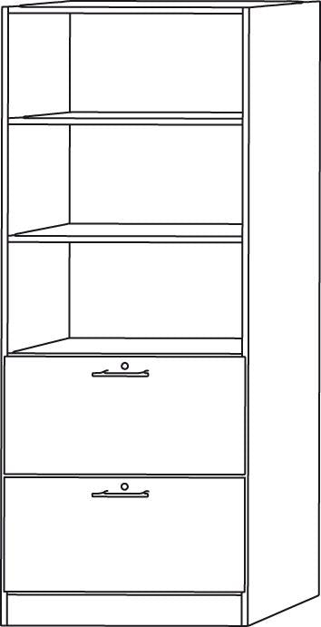 Kombiregalschrank grau 80 x 42 x 200,4 cm