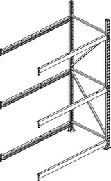 Weitspannregal Mini-Rack B2600xT650xH2500 mm Anbaufeld 4 Spanplatten Fachlast 490 kg