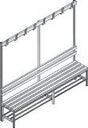 Produktbild von EDE Garderobenbank einseitig B1960xT403xH1710 mm RAL 7021/Kunststoff-Leisten mit Sc 4367007355 4330816828298