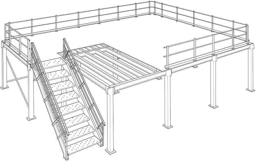 Lagerbühne Grundfeld A B4000xT2500xH4000 mm Traglast 350kg/m²