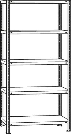 Schraubregal GR 150 kg 2000x1000x500mm 5 Böden verzinkt