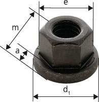 Sechskantmutter DIN6331 M16 geschmiedet AMF, 6331, M16 - 8036